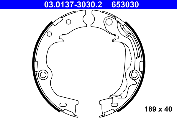 Brake Shoe Set, parking brake - 03.0137-3030.2 ATE