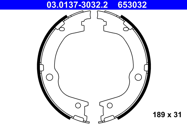 Brake Shoe Set, parking brake - 03.0137-3032.2 ATE