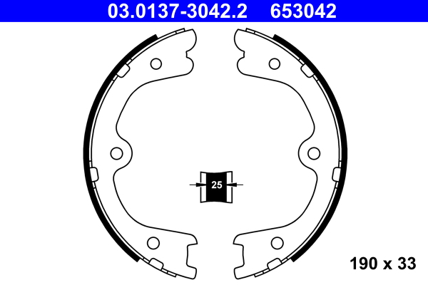 Brake Shoe Set, parking brake - 03.0137-3042.2 ATE