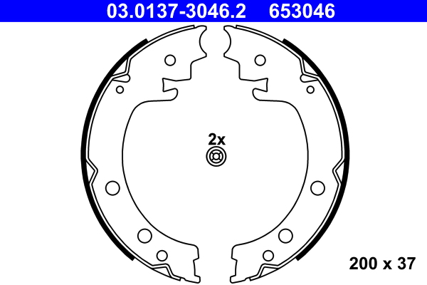 Kit ganasce, Freno stazionamento - 03.0137-3046.2 ATE