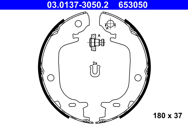 Kit ganasce, Freno stazionamento - 03.0137-3050.2 ATE