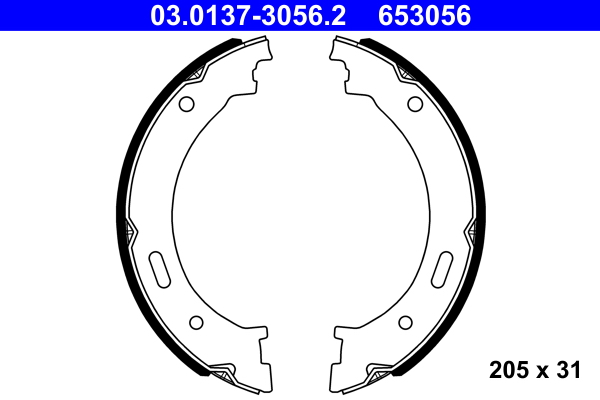 Brake Shoe Set, parking brake - 03.0137-3056.2 ATE