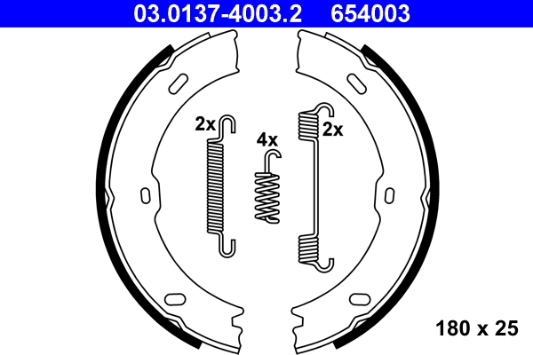 Brake Shoe Set, parking brake - 03.0137-4003.2 ATE
