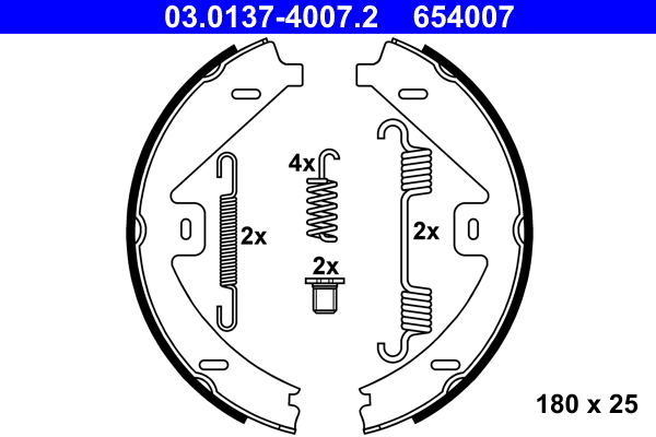 Brake Shoe Set, parking brake - 03.0137-4007.2 ATE
