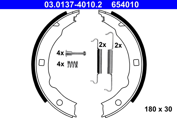 Brake Shoe Set, parking brake - 03.0137-4010.2 ATE