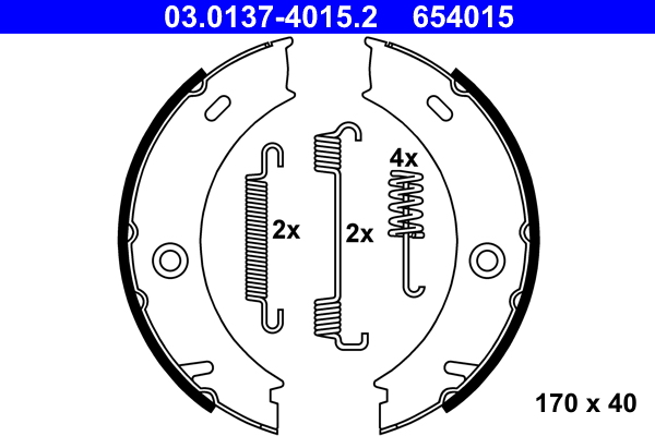 Brake Shoe Set, parking brake - 03.0137-4015.2 ATE