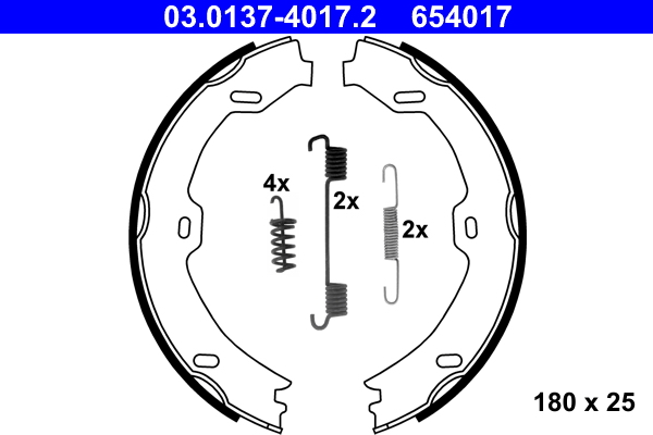 Brake Shoe Set, parking brake - 03.0137-4017.2 ATE