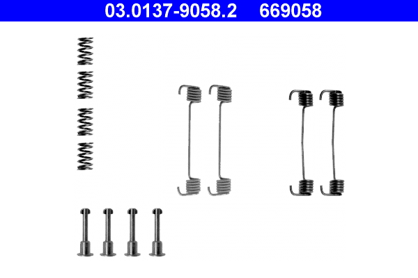 Accessory Kit, parking brake shoes - 03.0137-9058.2 ATE