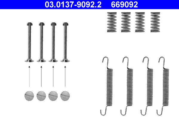 Kit accessori, Ganasce freno stazionamento - 03.0137-9092.2 ATE