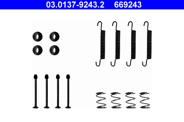 Kit accessori, Ganasce freno stazionamento - 03.0137-9243.2 ATE