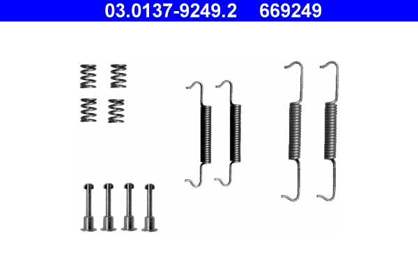 Accessory Kit, parking brake shoes - 03.0137-9249.2 ATE