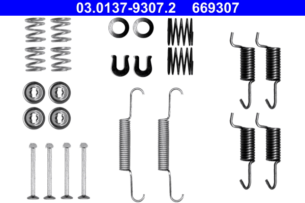 Accessory Kit, parking brake shoes - 03.0137-9307.2 ATE