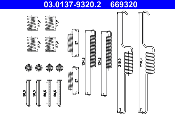 Accessory Kit, brake shoes - 03.0137-9320.2 ATE