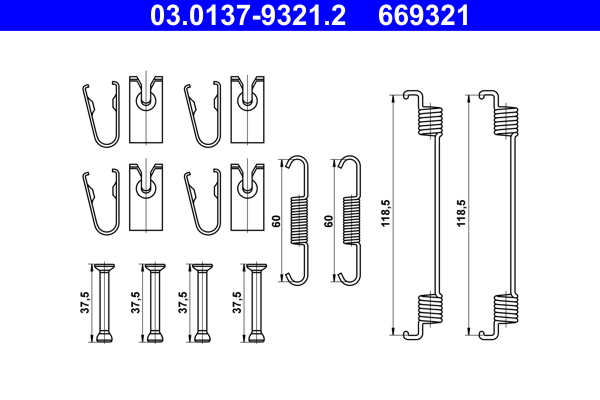 Kit accessori, Ganasce freno - 03.0137-9321.2 ATE