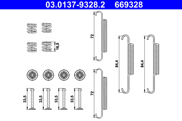 Accessory Kit, parking brake shoes - 03.0137-9328.2 ATE