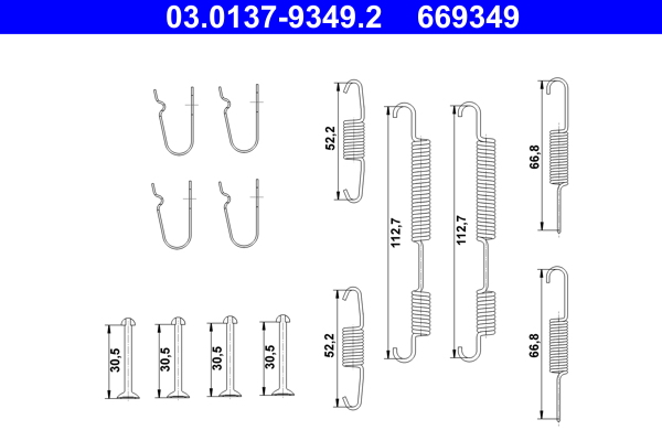 Kit accessori, Ganasce freno - 03.0137-9349.2 ATE