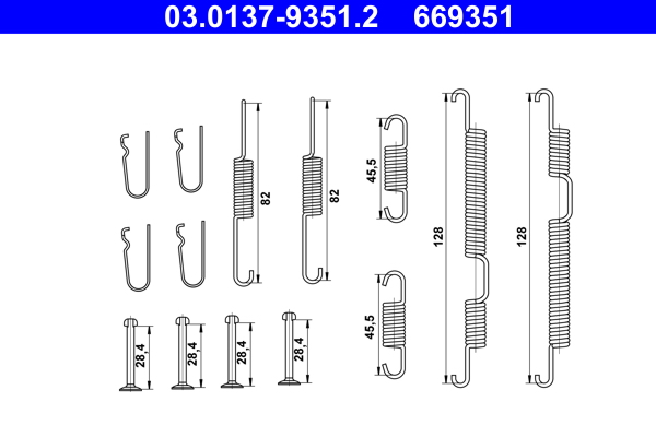 Accessory Kit, brake shoes - 03.0137-9351.2 ATE