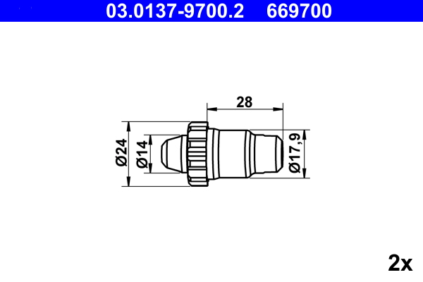 Kit accessori, Ganasce freno stazionamento - 03.0137-9700.2 ATE