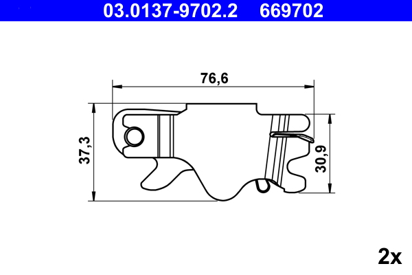 Accessory Kit, parking brake shoes - 03.0137-9702.2 ATE