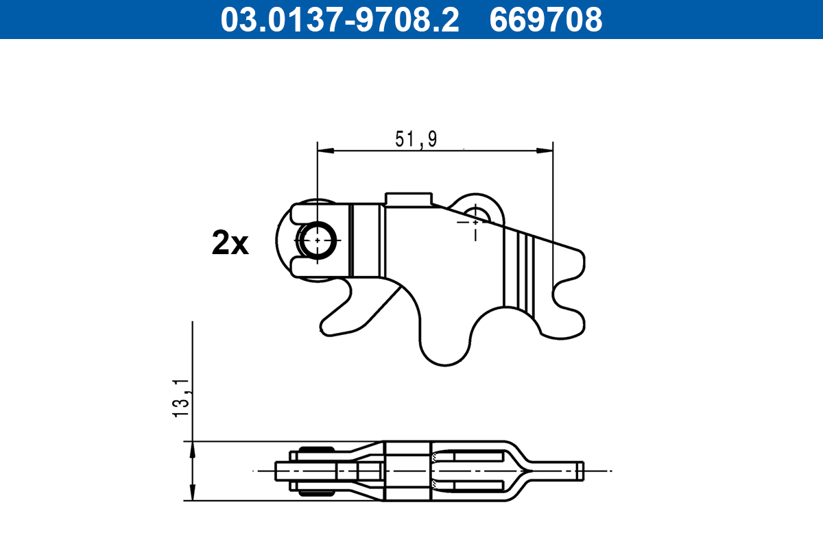 Accessory Kit, parking brake shoes - 03.0137-9708.2 ATE