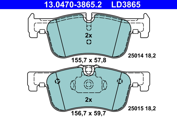 Brake Pad Set, disc brake - 13.0470-3865.2 ATE