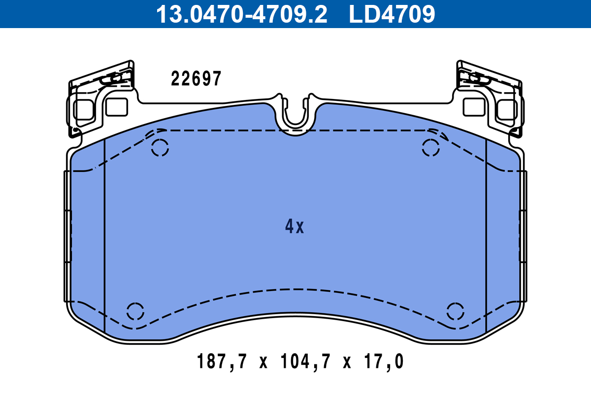 Kit pastiglie freno, Freno a disco - 13.0470-4709.2 ATE