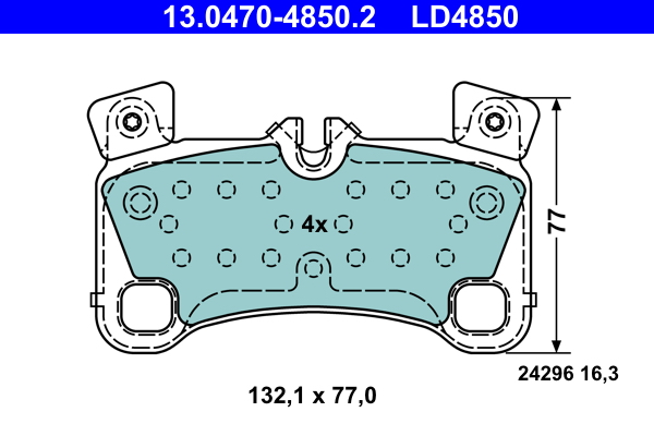Kit pastiglie freno, Freno a disco - 13.0470-4850.2 ATE