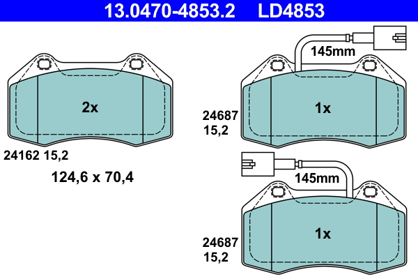 Kit pastiglie freno, Freno a disco - 13.0470-4853.2 ATE
