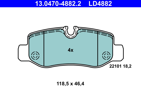 Brake Pad Set, disc brake - 13.0470-4882.2 ATE