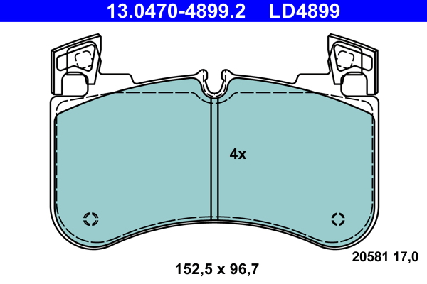 Brake Pad Set, disc brake - 13.0470-4899.2 ATE
