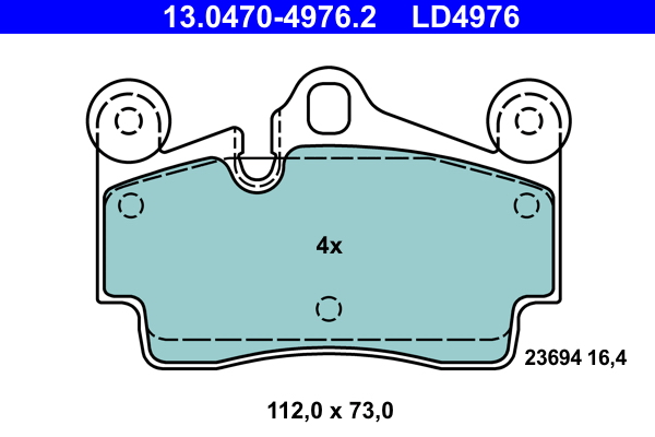 Kit pastiglie freno, Freno a disco - 13.0470-4976.2 ATE