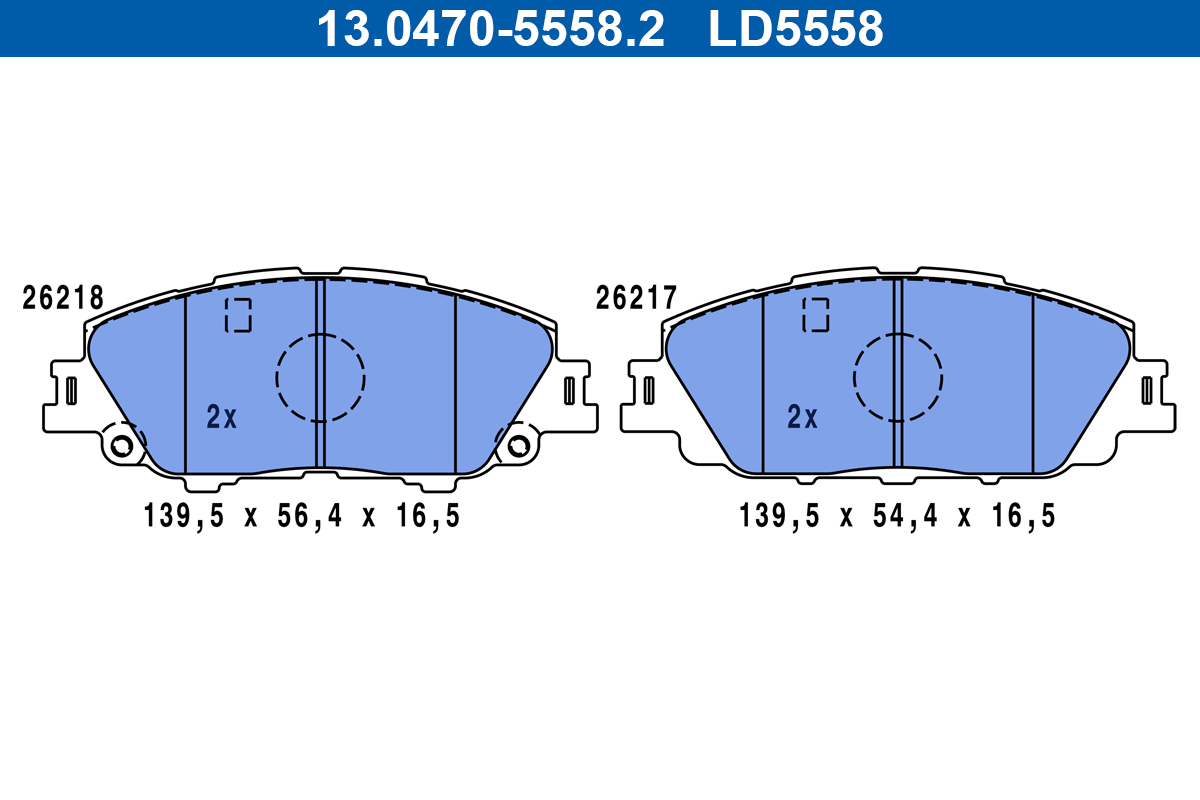 Brake Pad Set, disc brake - 13.0470-5558.2 ATE