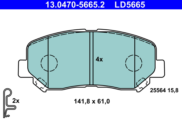 Brake Pad Set, disc brake - 13.0470-5665.2 ATE
