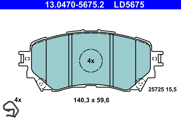 Kit pastiglie freno, Freno a disco - 13.0470-5675.2 ATE