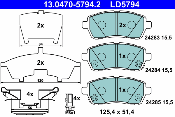 Kit pastiglie freno, Freno a disco - 13.0470-5794.2 ATE