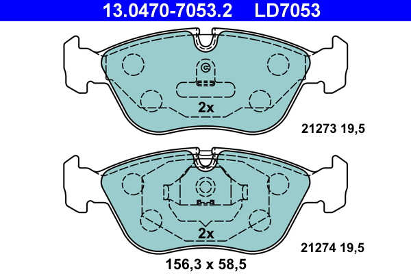 Brake Pad Set, disc brake - 13.0470-7053.2 ATE