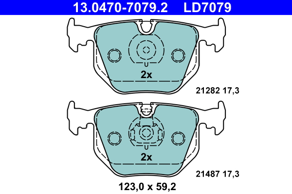 Brake Pad Set, disc brake - 13.0470-7079.2 ATE