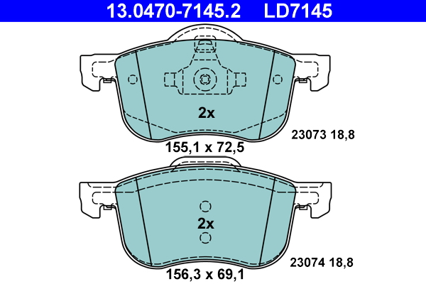 Kit pastiglie freno, Freno a disco - 13.0470-7145.2 ATE