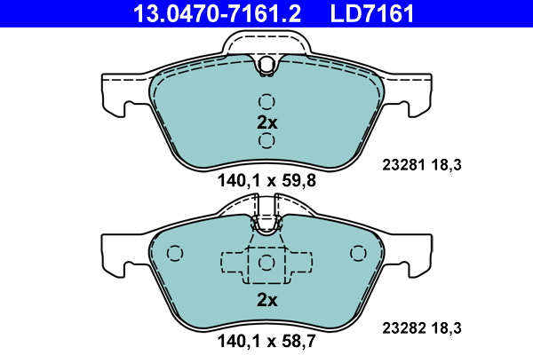 Kit pastiglie freno, Freno a disco - 13.0470-7161.2 ATE