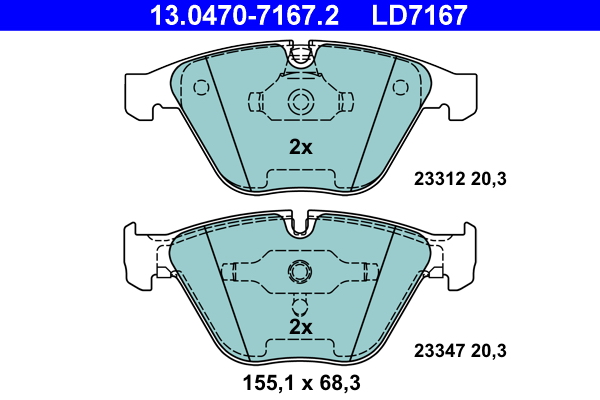 Kit pastiglie freno, Freno a disco - 13.0470-7167.2 ATE