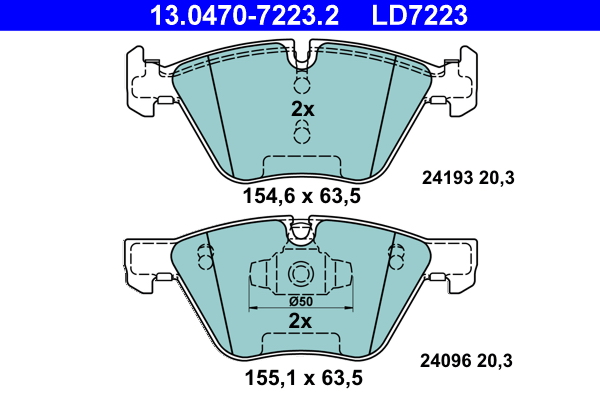 Brake Pad Set, disc brake - 13.0470-7223.2 ATE