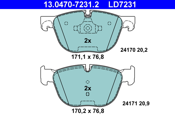 Kit pastiglie freno, Freno a disco - 13.0470-7231.2 ATE