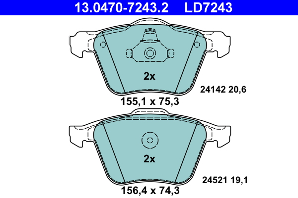 Kit pastiglie freno, Freno a disco - 13.0470-7243.2 ATE