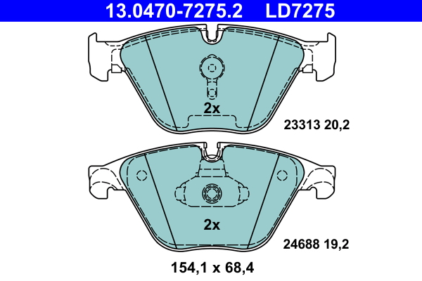 Brake Pad Set, disc brake - 13.0470-7275.2 ATE