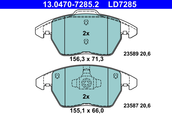 Kit pastiglie freno, Freno a disco - 13.0470-7285.2 ATE