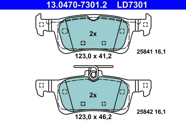 Brake Pad Set, disc brake - 13.0470-7301.2 ATE