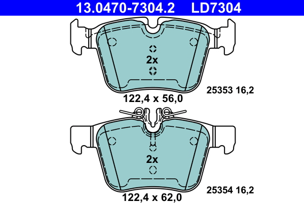 Brake Pad Set, disc brake - 13.0470-7304.2 ATE