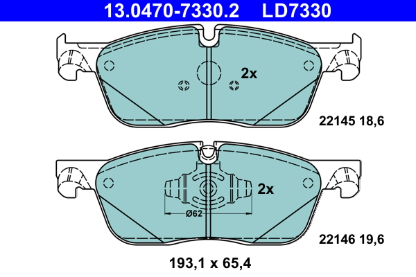 Brake Pad Set, disc brake - 13.0470-7330.2 ATE