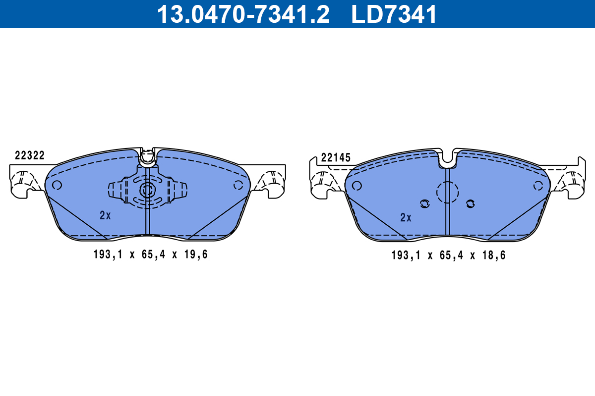 Brake Pad Set, disc brake - 13.0470-7341.2 ATE