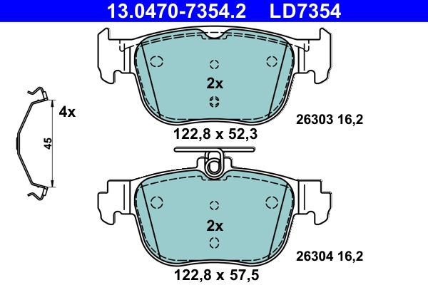 Brake Pad Set, disc brake - 13.0470-7354.2 ATE